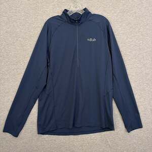 Rab Mens XL Navy Blue Sonic LS Zip Pullover Long Sleeve Running Shirt
